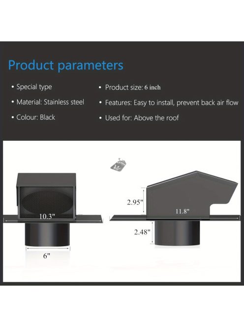 1db Tetőszellőző Sapka, Tető szellőzőnyílás