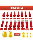 Újrahasználható rozsdamentes acél tömítőfúvóka készlet szilikon hegyekkel