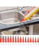 Újrahasználható rozsdamentes acél tömítőfúvóka készlet szilikon hegyekkel