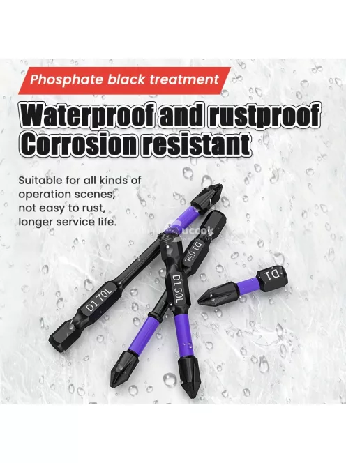 6 db Oauee Magnetic D1 csavarhúzó készlet, ütésálló, csúszásmentes fogazott él