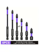 6 db Oauee Magnetic D1 csavarhúzó készlet, ütésálló, csúszásmentes fogazott él