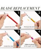 11 db-os rozsdamentes acél precíziós pengekészlet