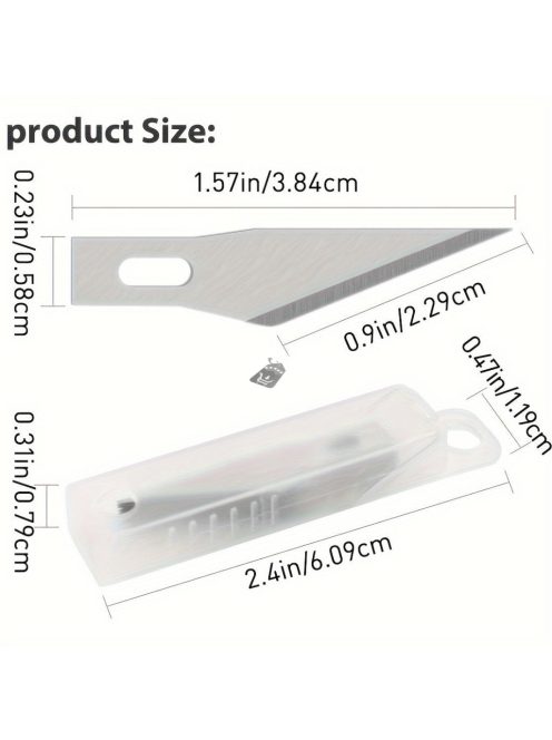 11 db-os rozsdamentes acél precíziós pengekészlet