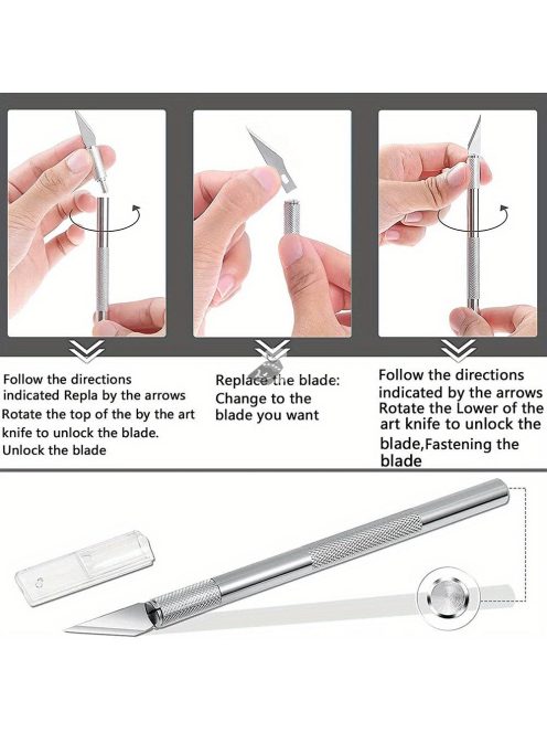 11 db-os rozsdamentes acél precíziós pengekészlet