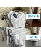 Átlátszó műanyag távirányító tartó, 4 rekeszes asztali rendező