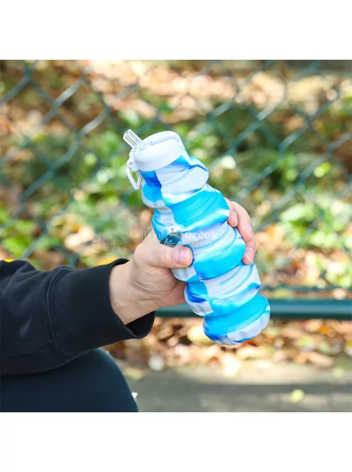 Szivárgásmentes szilikon palack szívószállal