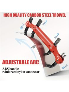   Professzionális minőségű rozsdamentes acél, állítható sugarú többlapátos, glettvas