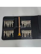 25 darabos precíziós csavarhúzó készlet műbőr tokkal - Ideális szemüvegekhez, órákhoz és elektronikai eszköz javításhoz