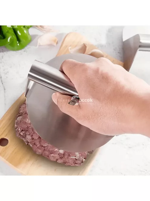 Rozsdamentes acél hamburgerprés Smash burger készítéshez