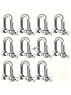   10db M6 rozsdamentes acél D-bilincs, nagy teherbírású D gyűrűs bilincszár kapocs