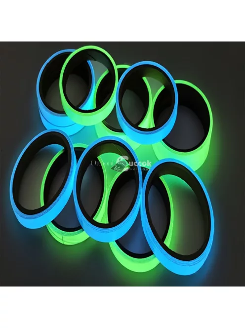 3db - Színes, sötétben világító szalag, öntapadós fluoreszkáló ragasztó