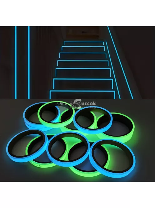 3db - Színes, sötétben világító szalag, öntapadós fluoreszkáló ragasztó