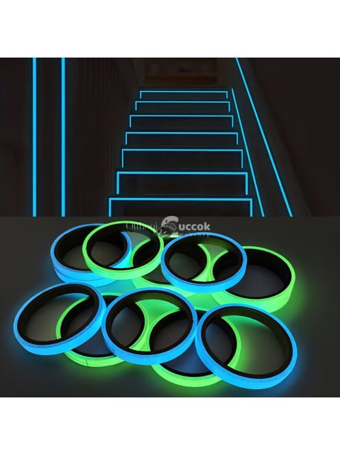 3db - Színes, sötétben világító szalag, öntapadós fluoreszkáló ragasztó
