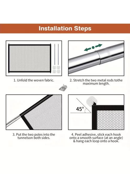 Hordozható hálós kisállat ajtó