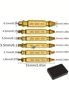 6db aranyozott titán sérült csavar kihúzó készlet