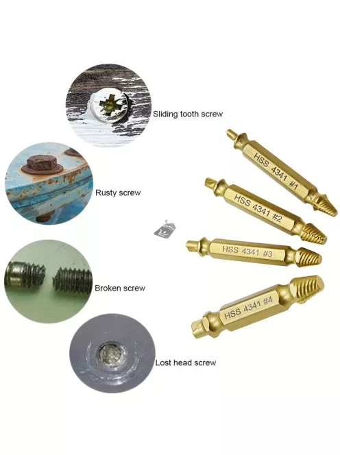 6db aranyozott titán sérült csavar kihúzó készlet