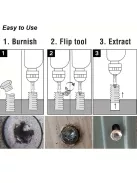 6db aranyozott titán sérült csavar kihúzó készlet