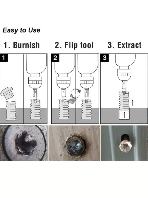 6db aranyozott titán sérült csavar kihúzó készlet
