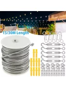 PVC Bevonatú Rozsdamentes Acél Nagy Teherbírású Kábelkötél Kerti Huzal