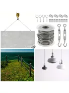 PVC Bevonatú Rozsdamentes Acél Nagy Teherbírású Kábelkötél Kerti Huzal