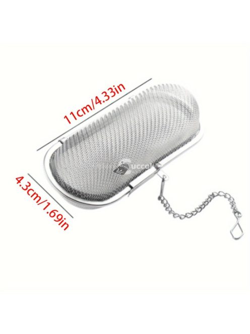 304-es rozsdamentes acélból készült teafőző extra finom hálós szűrővel a laza levelű teához és fűszerekhez, tökéletes fekete teához, rooiboshoz és egyebekhez