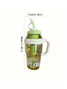 Nagy kapacitású 1200 ml-es műanyag sport vizespalack fogantyúval és szívószállal