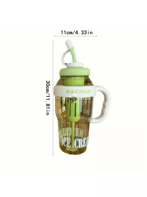 Nagy kapacitású 1200 ml-es műanyag sport vizespalack fogantyúval és szívószállal