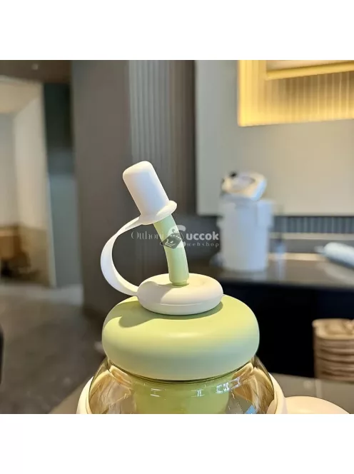 Nagy kapacitású 1200 ml-es műanyag sport vizespalack fogantyúval és szívószállal