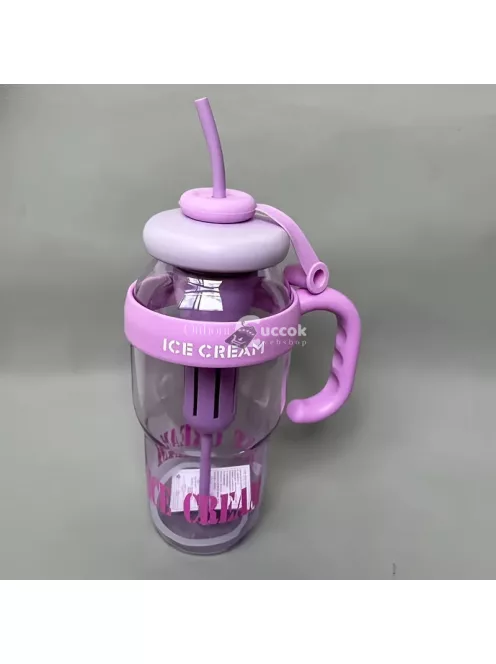 Nagy kapacitású 1200 ml-es műanyag sport vizespalack fogantyúval és szívószállal