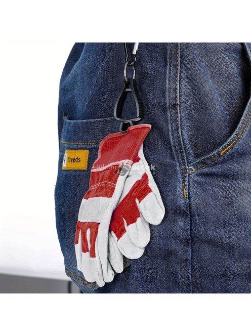 Tartós kesztyűcsipesz fém karabinerrel