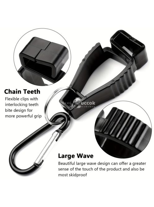 Tartós kesztyűcsipesz fém karabinerrel