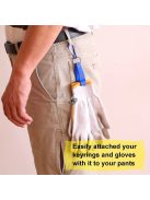 Tartós kesztyűcsipesz fém karabinerrel