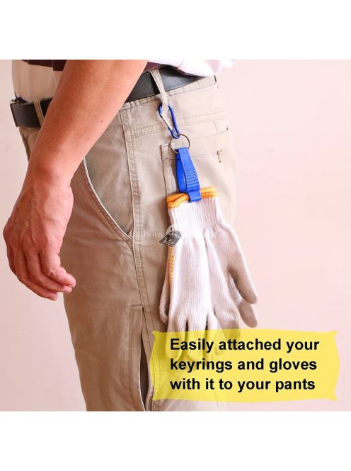 Tartós kesztyűcsipesz fém karabinerrel