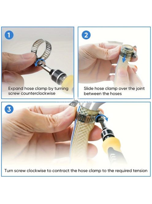 120 darabos rozsdamentes acél tömlőbilincs készlet