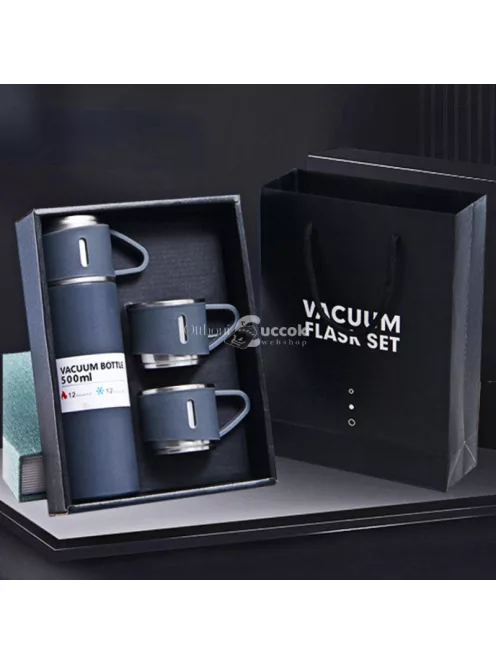 500ml Rozsdamentes Acél Vákuumos Vizes Palack 2db Extra Fedővel, Kreatív Szigetelt Vízpohárral