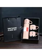 500ml Rozsdamentes Acél Vákuumos Vizes Palack 2db Extra Fedővel, Kreatív Szigetelt Vízpohárral