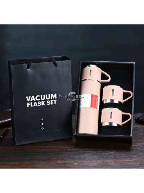 500ml Rozsdamentes Acél Vákuumos Vizes Palack 2db Extra Fedővel, Kreatív Szigetelt Vízpohárral