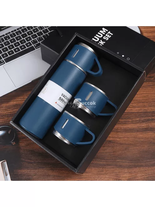 500ml Rozsdamentes Acél Vákuumos Vizes Palack 2db Extra Fedővel, Kreatív Szigetelt Vízpohárral