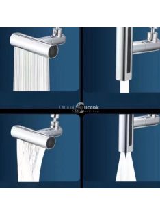   4-sebességes állítható konyhai csaptelep 360°-ban forgatható porlasztóval és kiterjesztett fröccsenésgátló kifolyóval