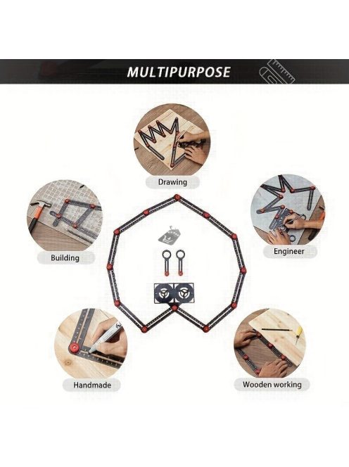 Shawty Multi Angle Mérővonalzó, Alumínium Ötvözet Teljes Fém Nyitó Lokátor