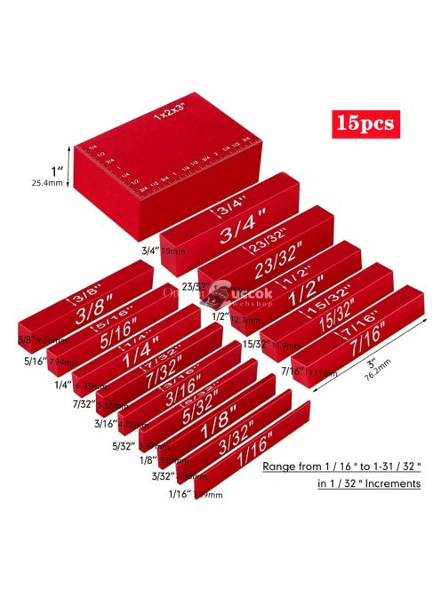 15db-os beállító blokkok magasságmérő készlet