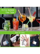 4db Szilikon Szívószál Készlet Tokkal