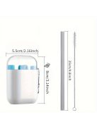 4db Szilikon Szívószál Készlet Tokkal