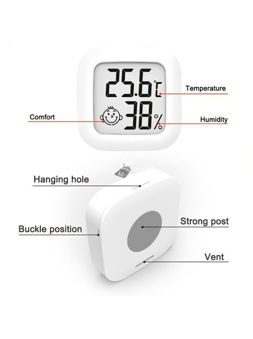 Mosolyfigurás mini LCD-kijelzős digitális hőmérő