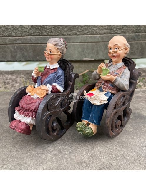 Idős Pár Figura Dekor