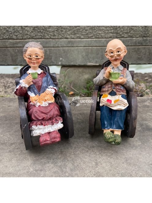 Idős Pár Figura Dekor