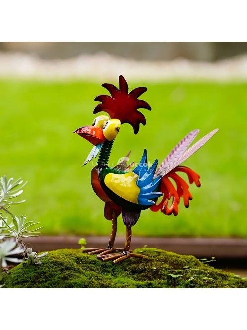 Fém Kakas Kültéri Dísz