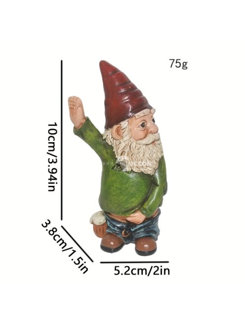 Pisilő törpe szobor kerti dísz