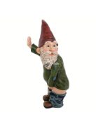 Pisilő törpe szobor kerti dísz