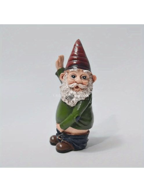 Pisilő törpe szobor kerti dísz